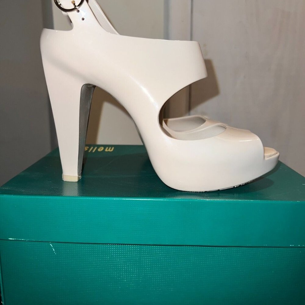 melissa Amazonas Jelly Heels Vegan Beige Nude Women’s Size 8 *RARE*